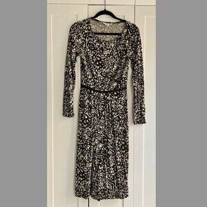 Black and creamy-white print dress (Boden)